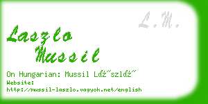 laszlo mussil business card